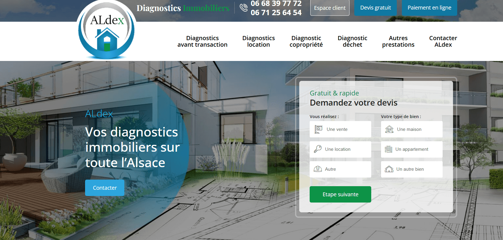 Site Pour Diagnostic immobilier.