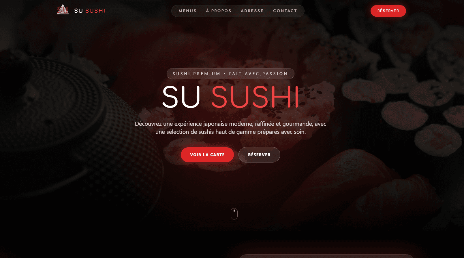 Site vitrine de restaurant sushi.