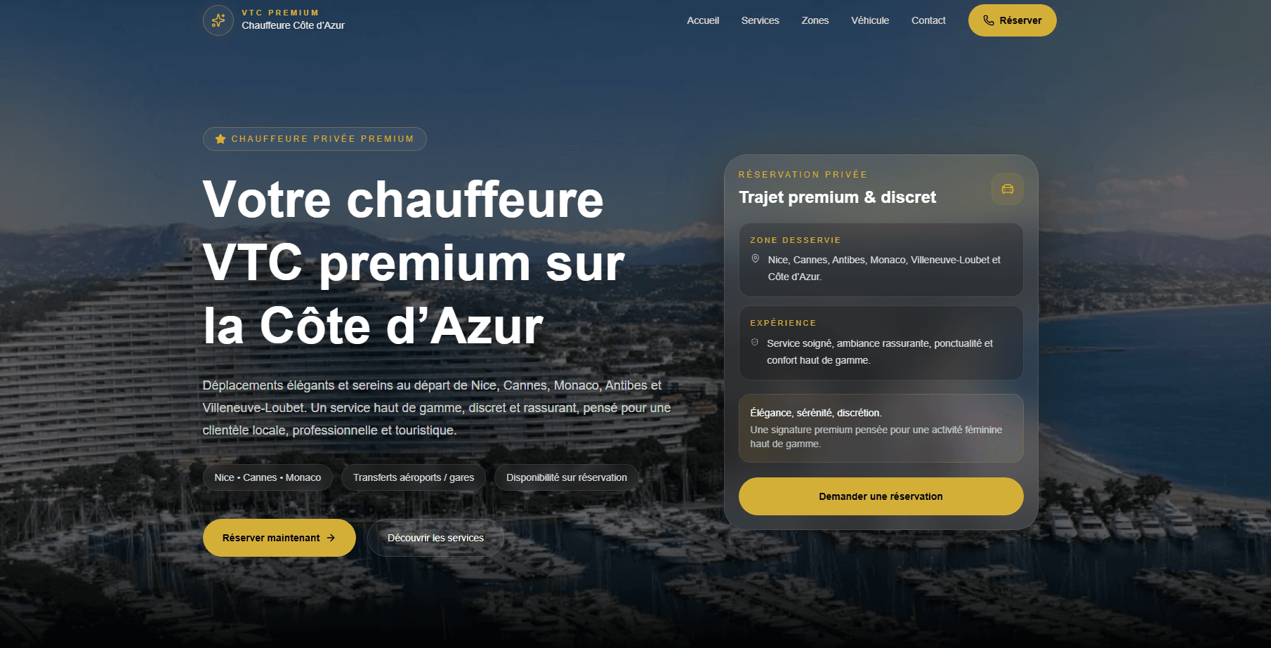 Site vitrine agence VTC.
